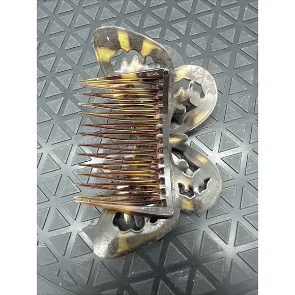 Vintage 80's GOODY Faux Tortoiseshell Celluloid Plastic Butterfly Hair Comb - Picture 4 of 4